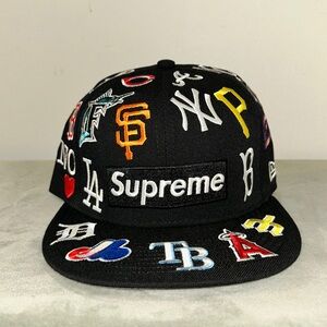 New Era Black Cap with Colorful Logos